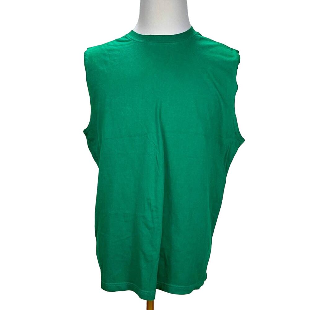 Prospirit Men's Muscle Tee 100% Cotton Active‎ Wear Green Tank Top L
